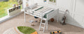 Full Size Wood Low Loft Bed With Ladder, Ladder Can Be Placed On The Left Or Right, White Oid Sku: Gx000366Aak Box Spring Not Required Full White Wood Bedroom Solid Wood Mdf