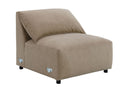 Veata Sectional Sofa, Light Brown Suede Lv03090 Light Brown Plywood 4 Seat