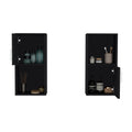 Oba 2 Pc Wall Mounted Bathroom Medicine Cabinet With Open And Closed Storage Black Bathroom Freestanding Modern Particle Board Engineered Wood