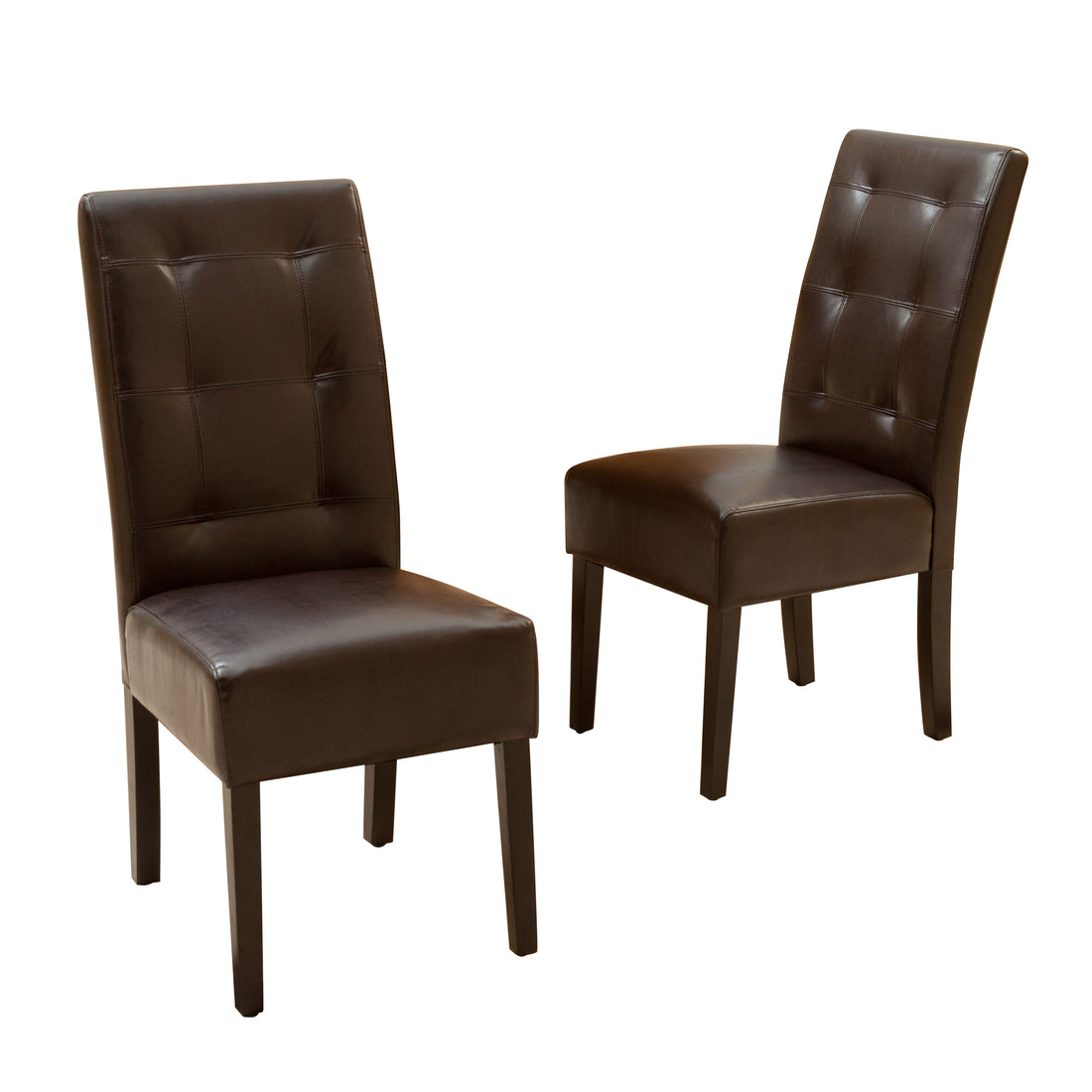 Haynes Kd Dining Chair V2 2Pcs Set Brown Bonded Leather