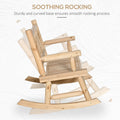 Outsunny 2 Person Wood Rocking Chair With Log Design, Heavy Duty Loveseat With Wide Curved Seats For Patio, Backyard, Garden, Natural Natural Wood Wood