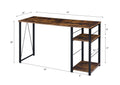 Vadna Weathered Oak & Black Finish Writing Desk Black,Oak Metal,Synthetic Wood