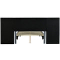 Full Size Upholstered Platform Bed With Big Headboard, Bedroom Furniture, Velvet, Gray Full Gray Plywood