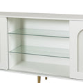 Dresser Drawer Cabinet,Bar Cabinet,Lockers,Sideboard,Buffet Sideboard,Buffet Service Desk,Storagecabinet,Changhong Glass Sliding Door, For Bedroom, Living Room, Kitchen Corridor, Color: White 5 Or More Spaces Barn Door White Primary Living Space Glass