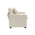 Luxurious And Sophisticated Deep Seated Sofa Set With Two Single Sofas In Light Beige Corduroy Fabric, Set Of 2 Accent Chair For Living Room Beige Corduroy 2 Seat