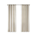 Solid Piece Dyed Grommet Top Curtain Panel Natural Polyester