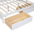 Wooden Full Size Daybed With 2 Drawers, Daybed With Storage Shelf And Usb Charging Ports,White Full White Wood