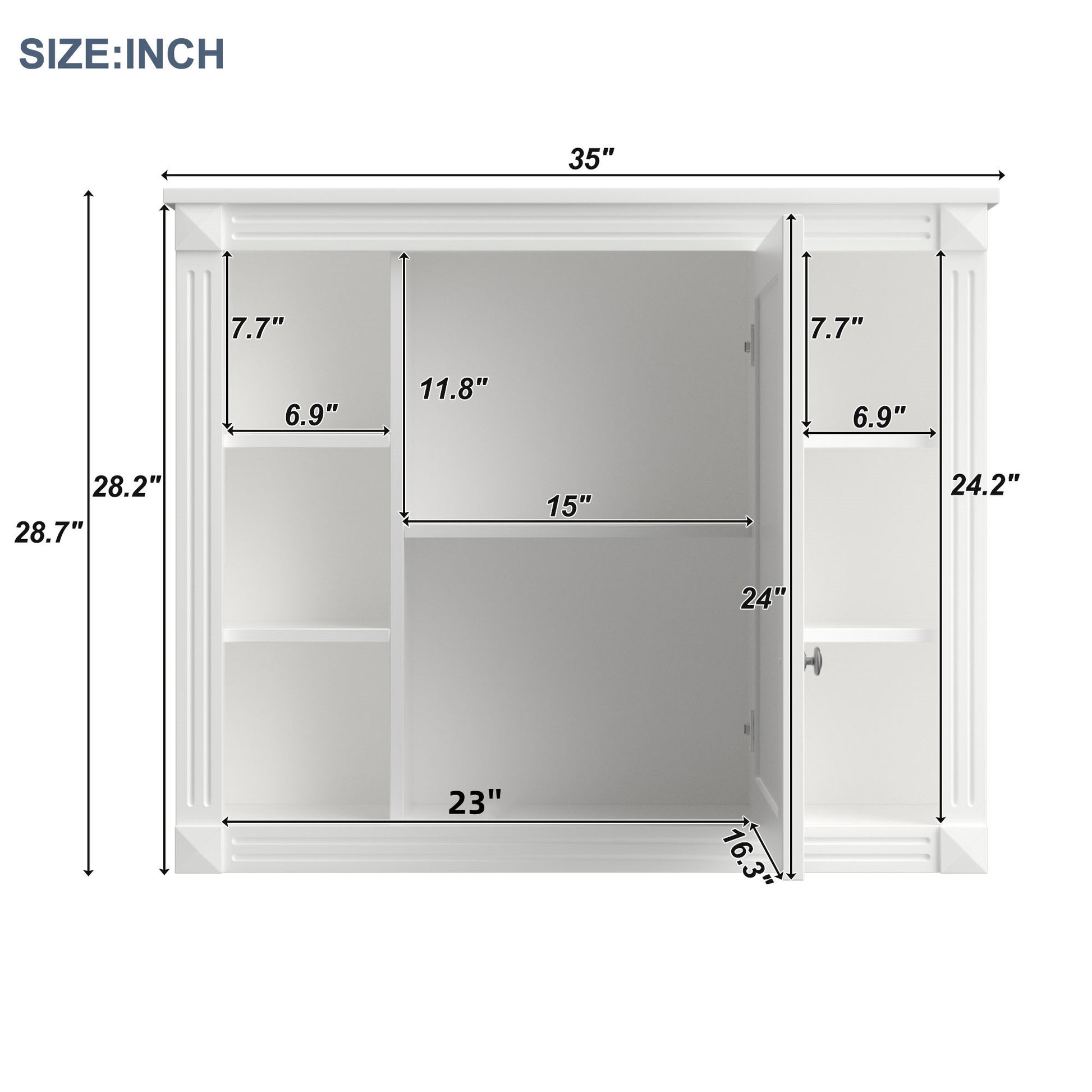 36'' Bathroom Vanity With Top Sink, White Mirror Cabinet, Modern Bathroom Storage Cabinet With 2 Soft Closing Doors And 2 Drawers, Single Sink Bathroom Vanity White Bathroom Mdf