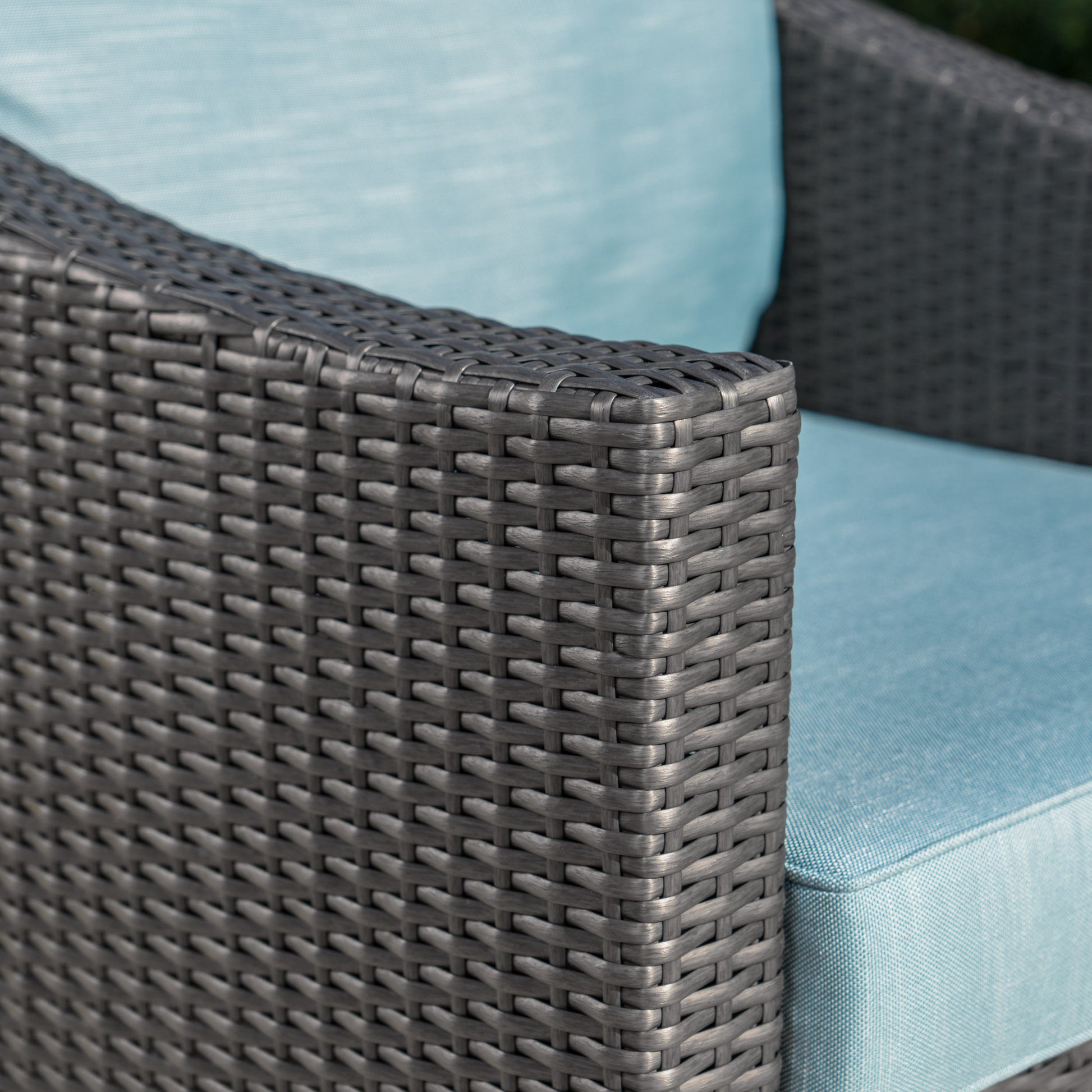 Antibes Armchair Grey Pe Rattan Iron Waterproof Fabric