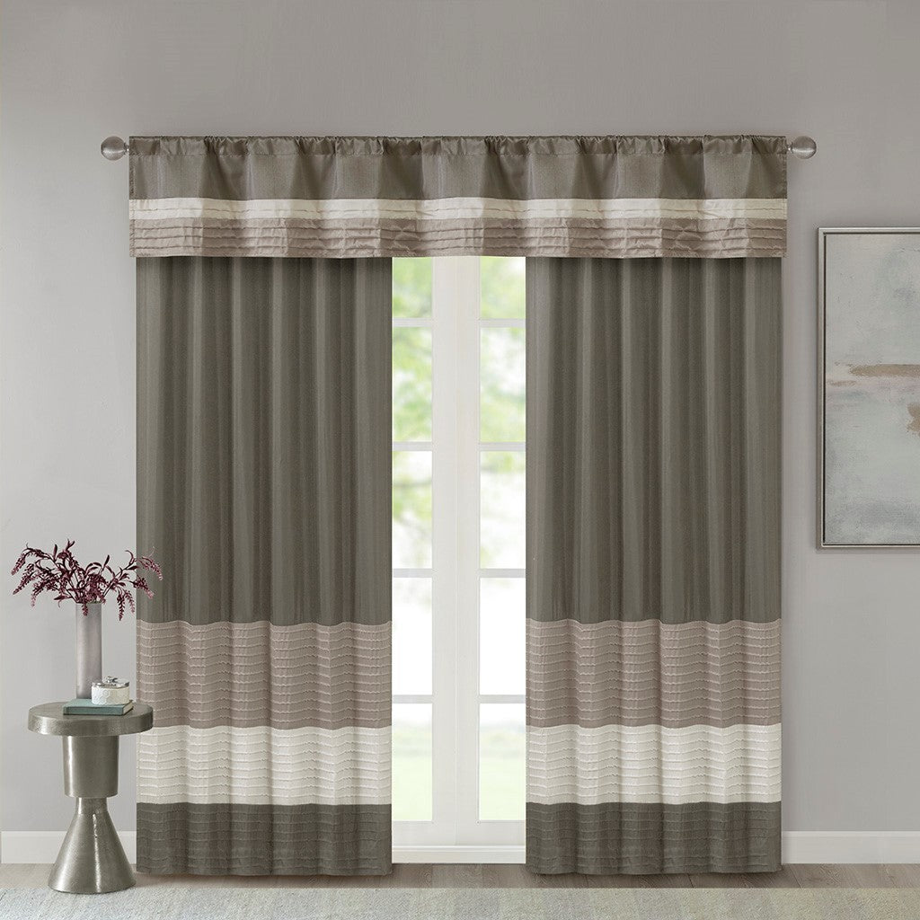 Polyoni Pintuck Curtain Panel Only 1 Pc Panel Multicolor Polyester