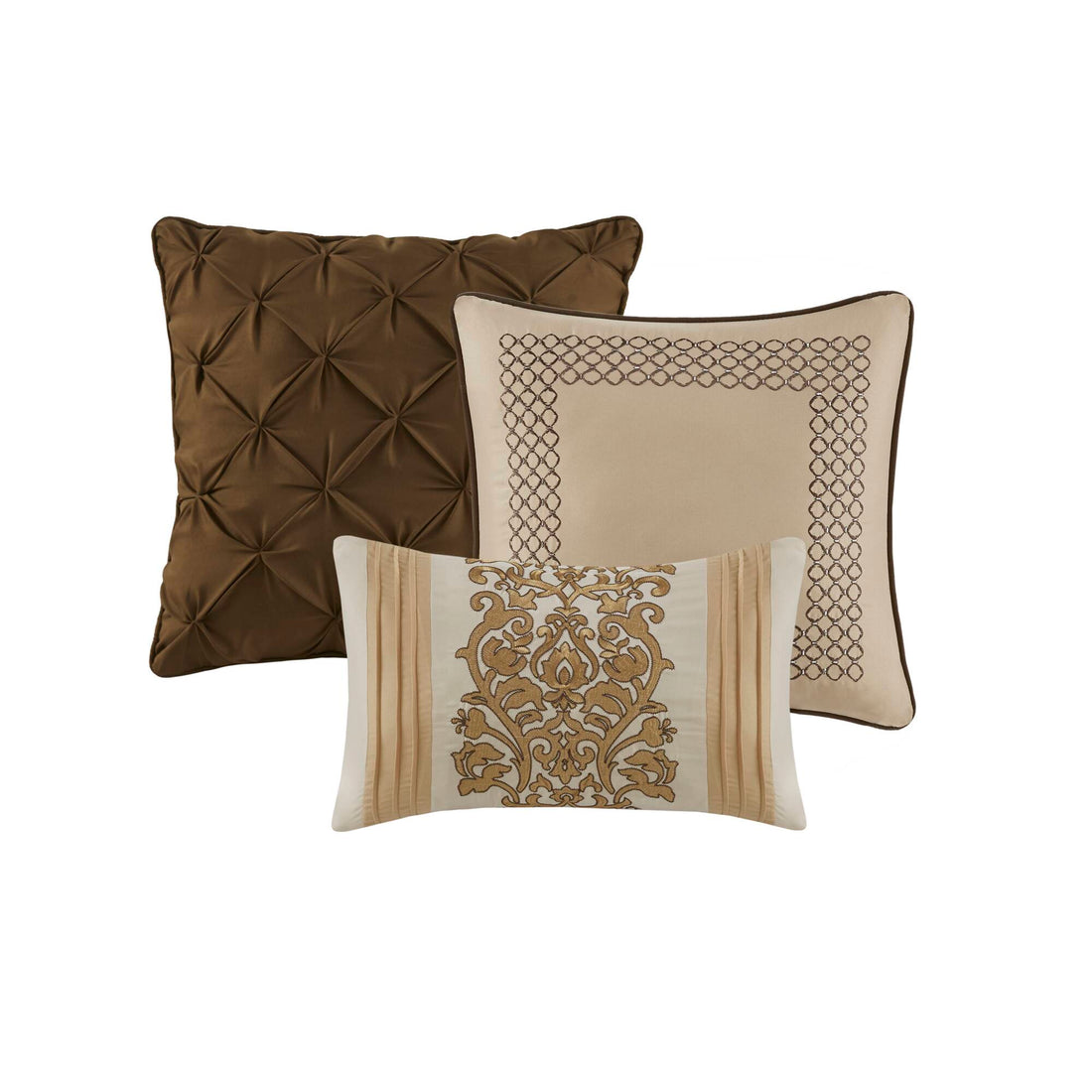 6 Piece Jacquard Comforter Set With Throw Pillows King Cal King Multicolor Polyester