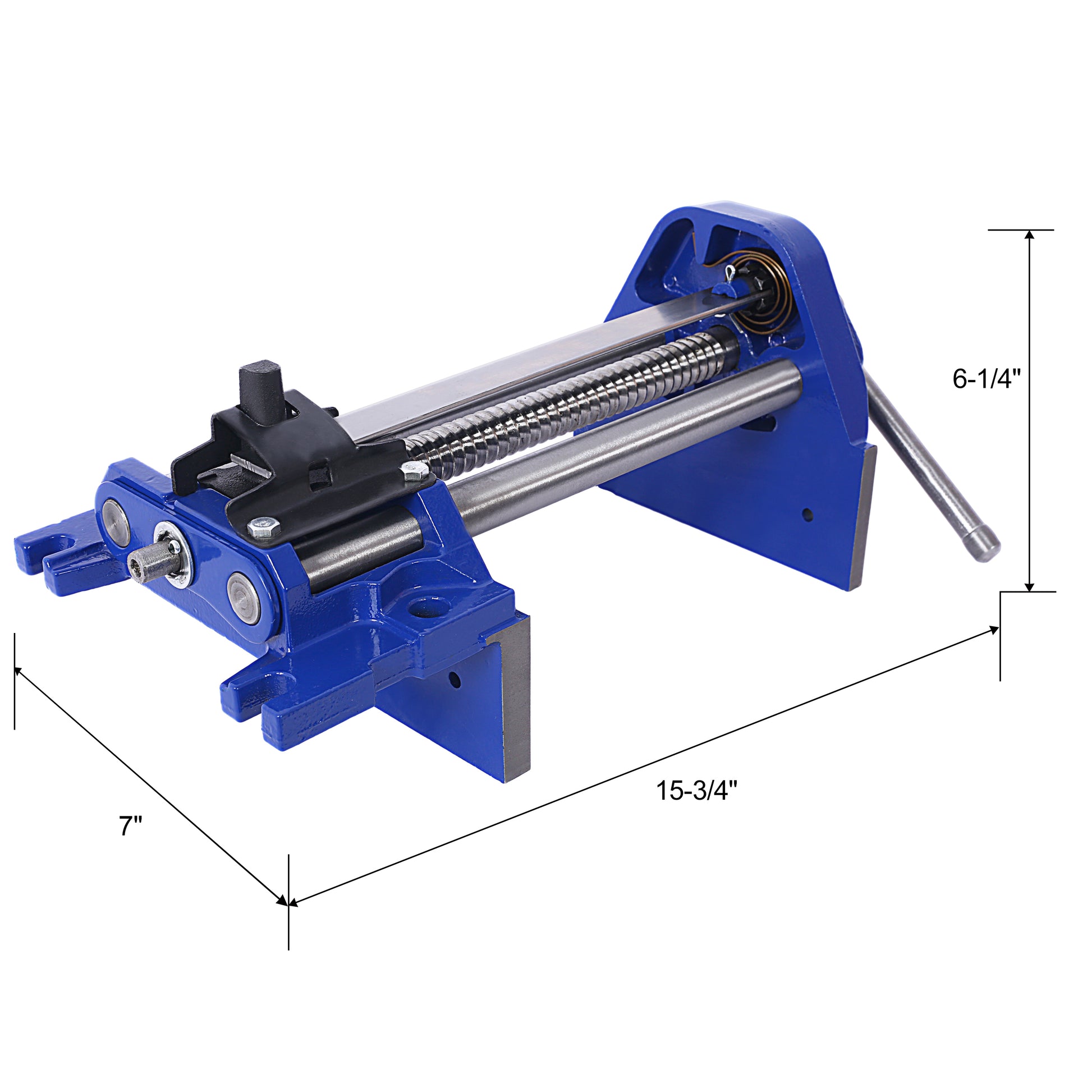 Rapid Action Woodworking Vise Quick Release Lever For Quick Adjustments 7 Inch Jaw Width Made With Heavy Duty Cast Iron ,Blue Blue Steel