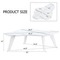 Modern Minimalist White Imitation Marble Tabletop Coffee Table. Solid Wood Spray Painted Desk Legs, Cloud Shape To Give You A Experience, Computer Desk. Suitable For Dining And Living Rooms. White Mdf