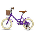 A12116 Ecarpat Kids'Bike Girls Bike 12 Inch Wheels,1 Speed Child Bicycles For 2 3 Years,With Removable Training Wheels Baby Toys,Front V Brake,Rear Holding Brake Purple Steel