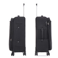 Four Piece Fabric Luggage Set, Expandable Suitcase For Travel, School And Business Trip 20 24 28 32In Black Fabric