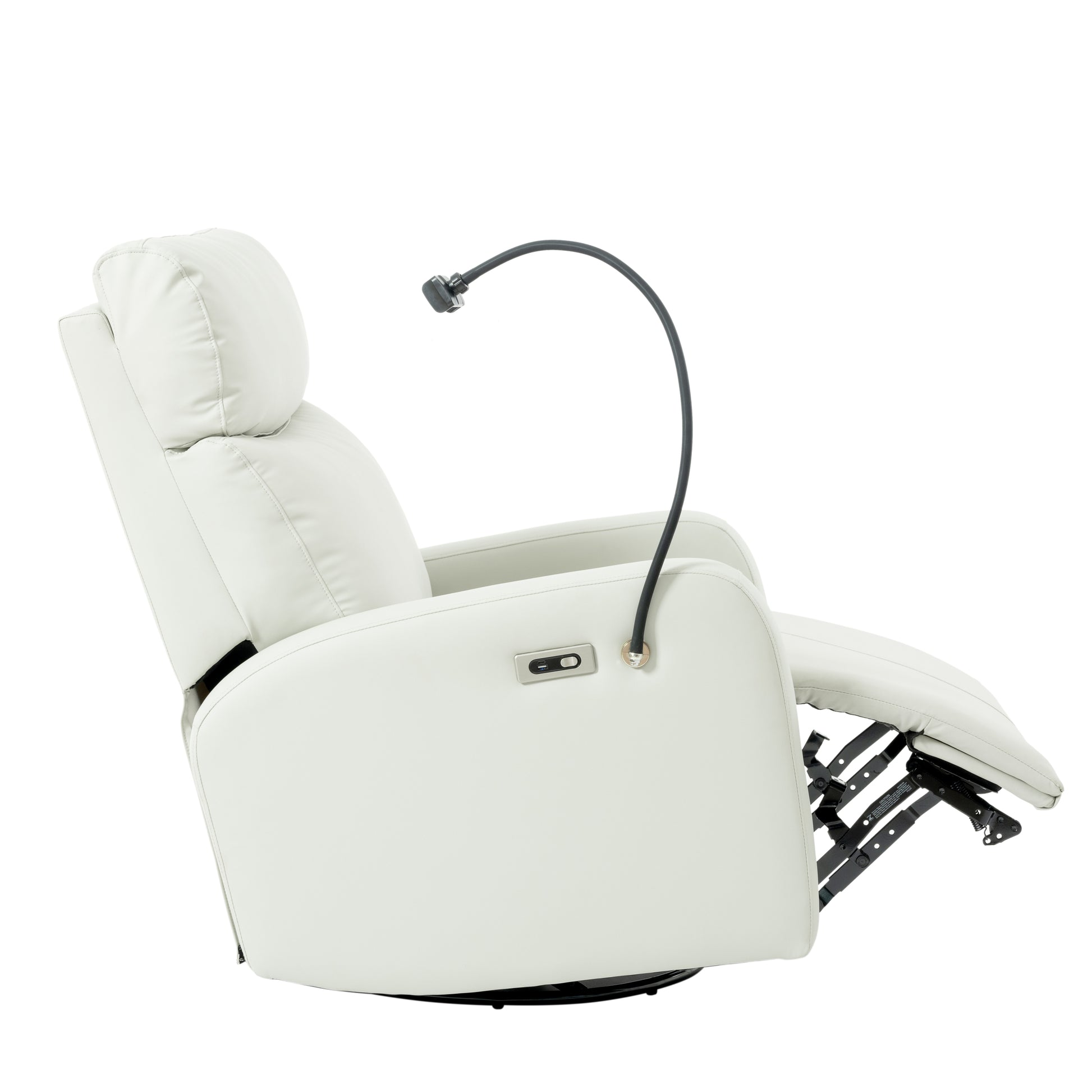 270 Power Swivel Rocker Recliner Chair, Electric Glider Reclining Sofa With Usb Ports, Power Swivel Glider, Rocking Chair Nursery Recliners For Living Room Bedroom Light Gray Solid Light Brown Primary Living Space Push Button Rubberwood Solid Back Wood