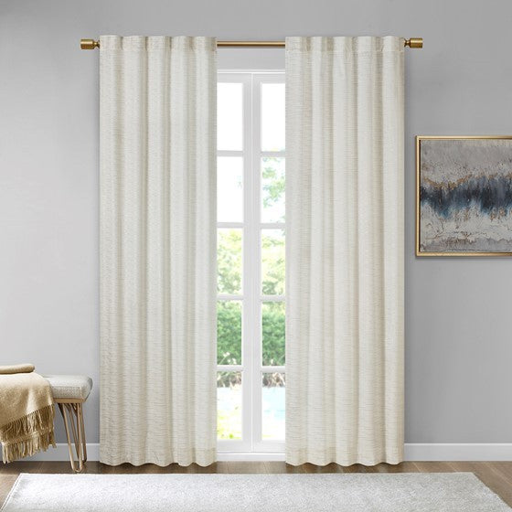 Room Darkening Metallic Printed Poly Velvet Rod Pocket Back Tab Window Panel Pair 2 Window Panels White Polyester