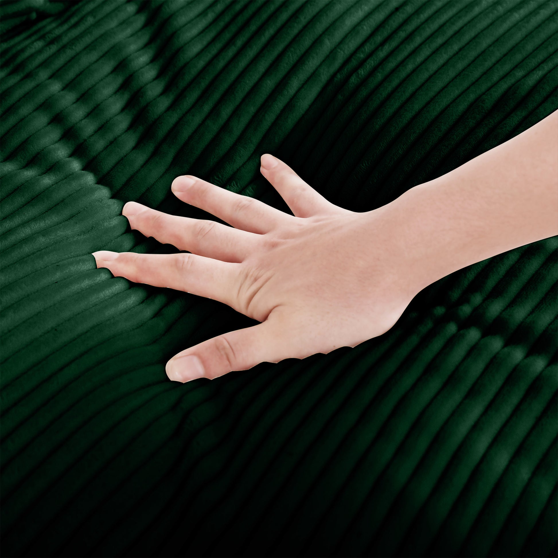 Corduroy Fabric Ottomans Footrest To Combine With 2 Seater Sofa, 3 Seater Sofa And 4 Seater Sofa, Green Corduroy Green Corduroy