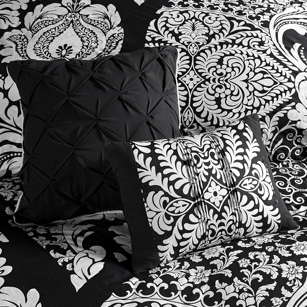 6 Piece Printed Duvet Cover Set Queen Multicolor Polyester