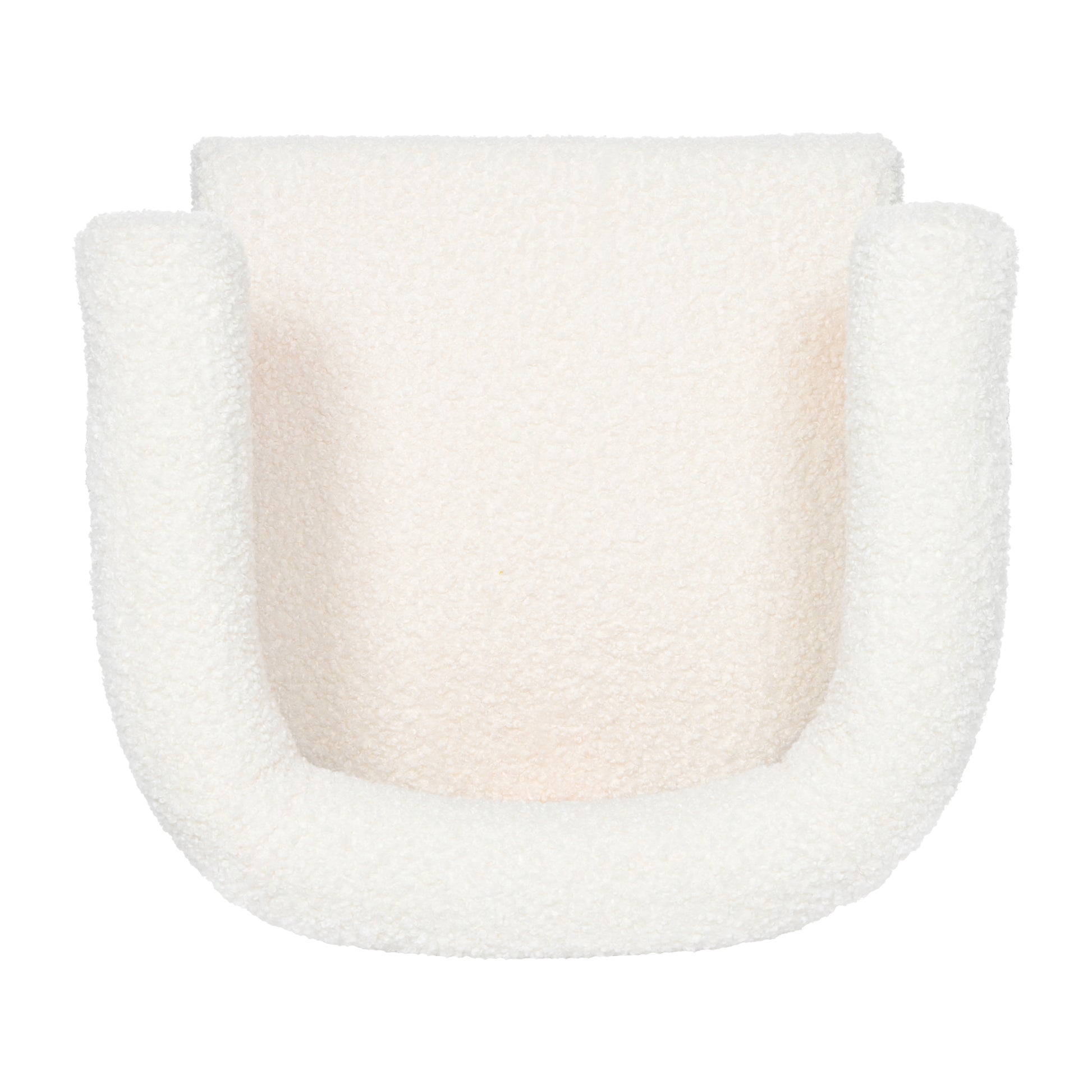 Mid Century Modern Barrel Accent Chair, Upholstered Kitchen & Dining Room Chairs With Arms, Teddy Velvet Boucle Accent Chairs Side Chairs For Kitchen Living Room Bedroom, White White Teddy