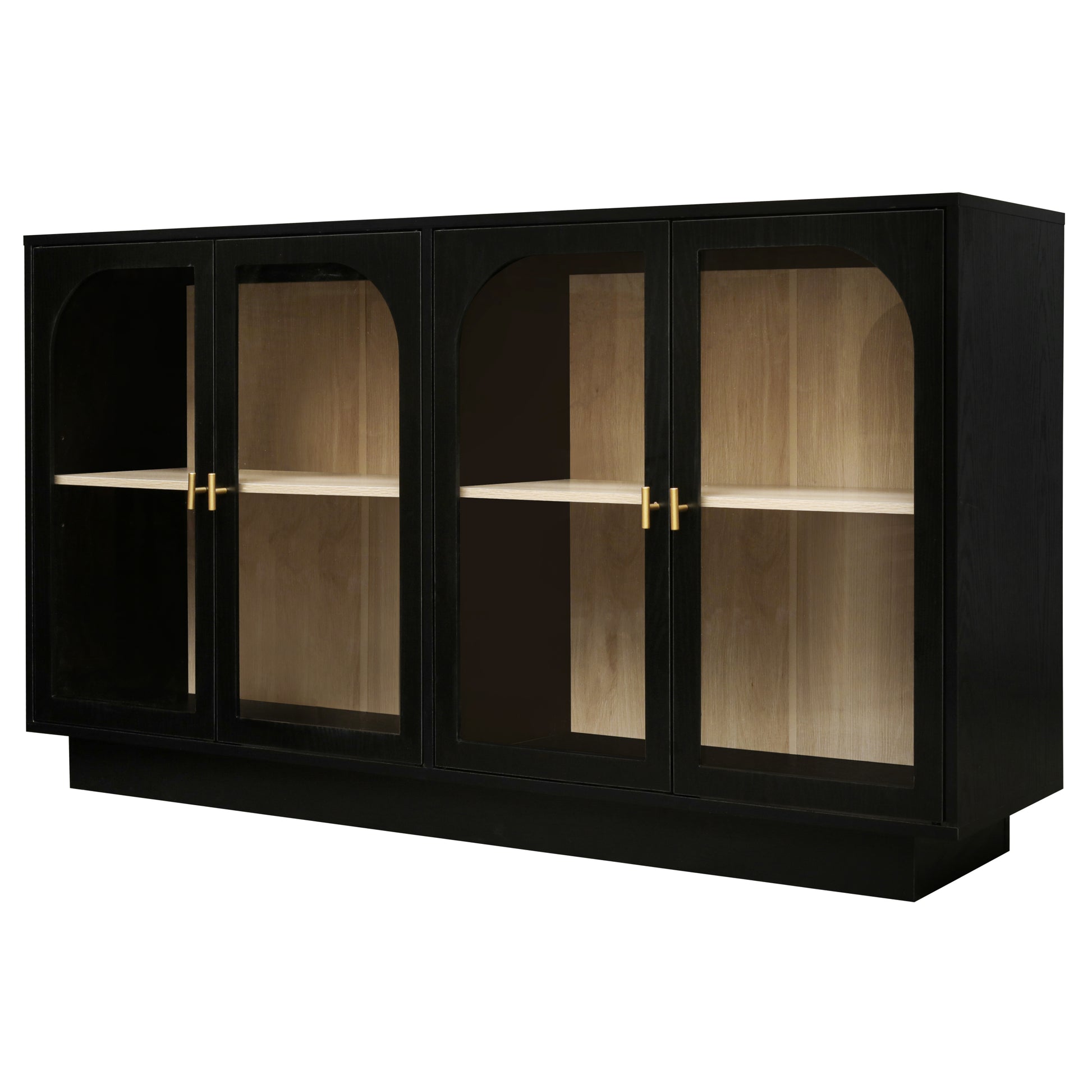 Storage Cabinet With Acrylic Door For Living Room, Dining Room, Study Black Particle Board