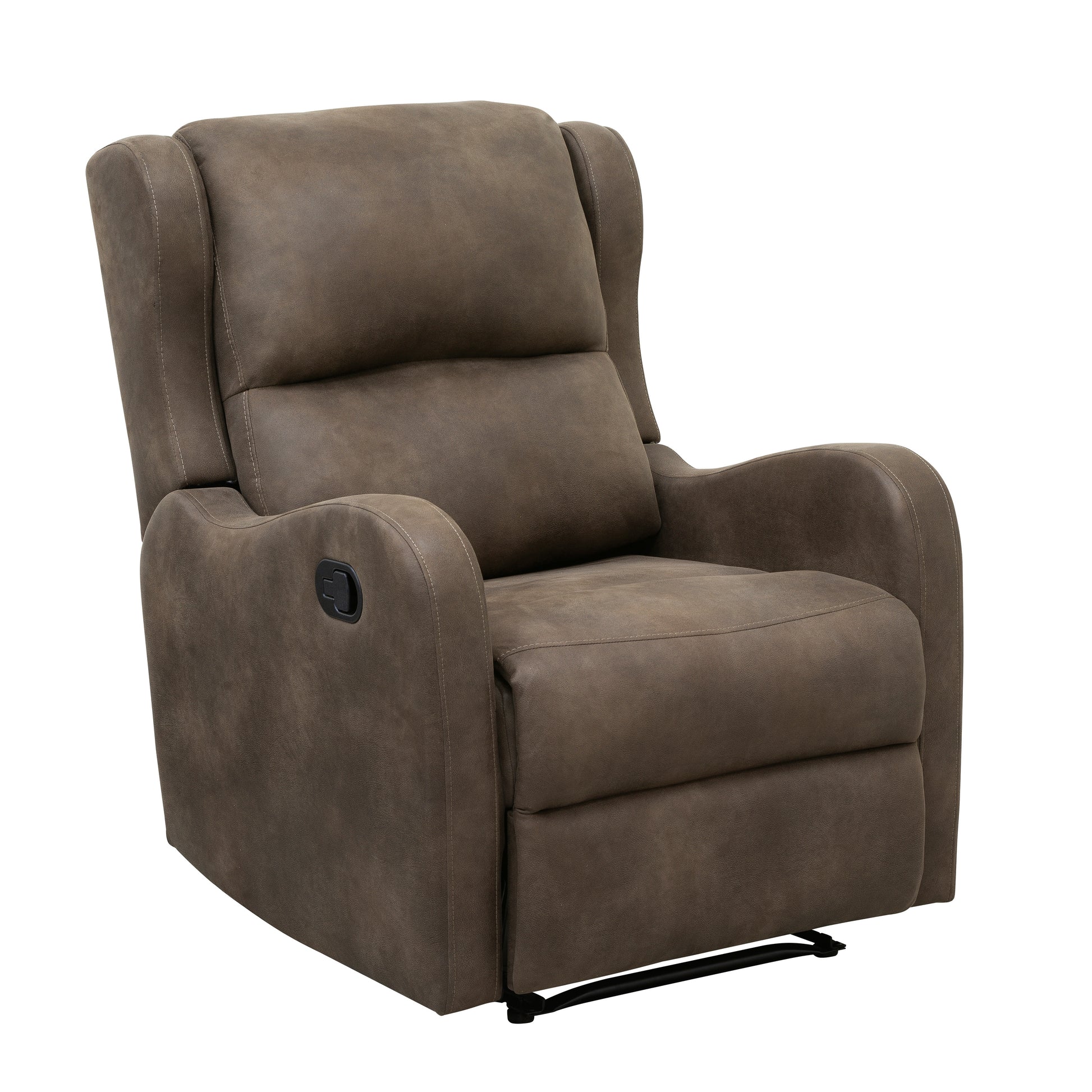 Microfiber Upholstery Brown Reclining Chair 1Pc Living Room Furniture Comfort Seating Brown Microfiber Wood Primary Living Space Solid Wood