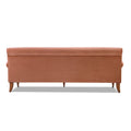 Alana Lawson Three Cushion Tightback Sofa, Peach Orange Velvet Orange Foam Velvet 3 Seat