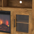 Classic Glass Door Fireplace Tall Tv Stand For Tvs Up To 65