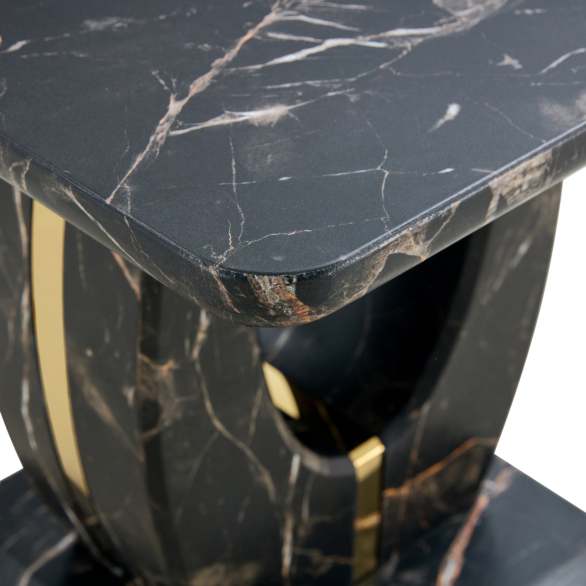 Modern Minimalist Black Marble Patterned Mdf Square Coffee Table. Add A Quiet And Cozy Atmosphere To Your Home.Black,Mdf Coffee Table,Density Board Sticker,Side Table. Black Mdf