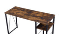 Vadna Weathered Oak & Black Finish Writing Desk Black,Oak Metal,Synthetic Wood