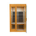 Hemlock Two Person Far Infrared Roof Embedded Indoor Sauna Room Natural Wood Metal & Wood