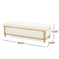 Osgood White Storage Ottoman White Wood Fabric