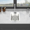 Stainless Steel Drop In Kitchen Sink 15X20 Inch Topmount Sinks 16 Gauge Single Bowl Brushed Nickel Stainless Steel