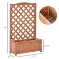 Outsunny Wooden Raised Garden Bed With Trellis, 46