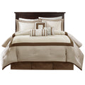 7 Piece Comforter Set Taupe Brown King King Taupe Brown Polyester