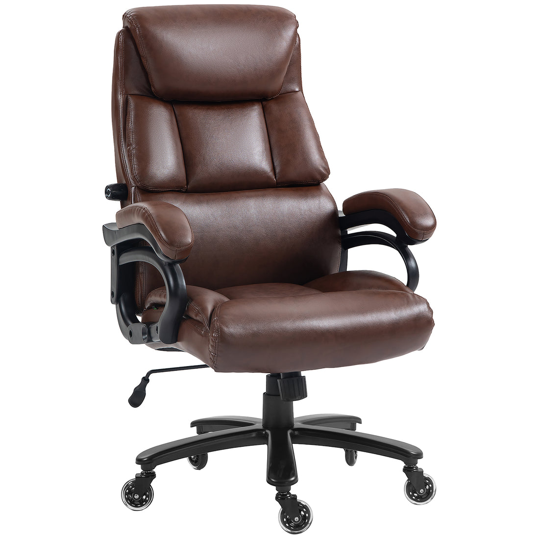 Vinsetto Pu Leather Office Chair For Big And Tall, 400Lb, Brown Brown Pu Leather