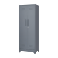 Metal Storage Cabinets, Cleaning Tool Cabinet With Locking Door, Tall Broom Tool Organizer And Storage, Large Storage Cabinet For Kitchen, Pantry, Office, Shop 3 4 Shelves Grey Door Locks Modern Metal