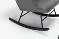 Rocking Chair, Glider Chair,Rocking Accent Chair With Lumbar Pillow And Ottoman For Nursery Living Room Bedroom Grey Pu