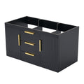 36'' Wall Mounted Bathroom Vanity Without Sink, Floating Bathroom Storage Cabinet With 2 Drawers, Solid Wood Bathroom Cabinet Not Include Basin Sink Black Bathroom Modern Mdf