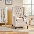 Push Back Recliner Beige Fabric