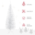 Homcom 5' Artificial Pencil Christmas Tree, Slim Xmas Tree With 294 Realistic Branch Tips And Plastic Stand, White White Plastic