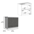 Freestanding Sink, Double Door Cabinet, Two Shelves, White Smokey Oak Multicolor Solid Wood Mdf Engineered Wood