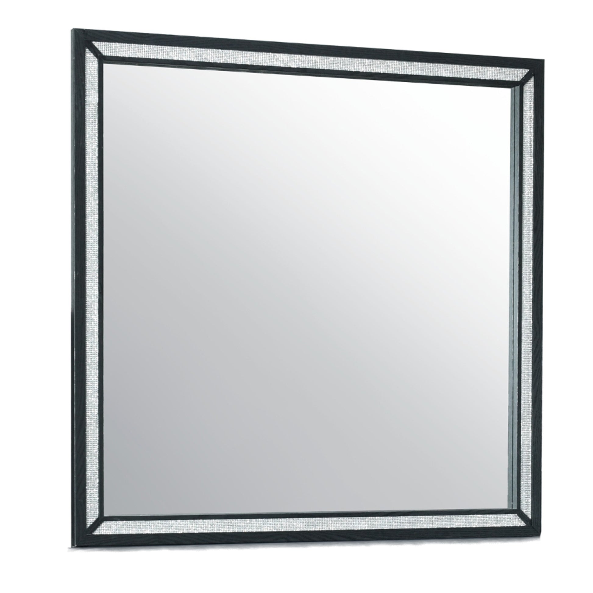 Carlos Black Mirror Black Solid Wood Mdf