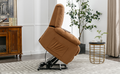 Massage Recliner Chair Electric Power Lift Recliner Chairs With Heat, Vibration, Side Pocket For Living Room, Bedroom, Light Brown Light Brown Velvet