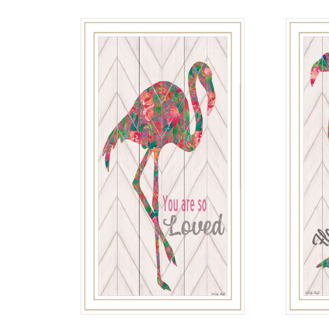 "Flamingo'S A Matrix Colors " Framed Wall Art For Living Room, Wall Art Print For Home Decor, Bedroom Wall Art By Cindy Jacobs Multicolor Wood Paper