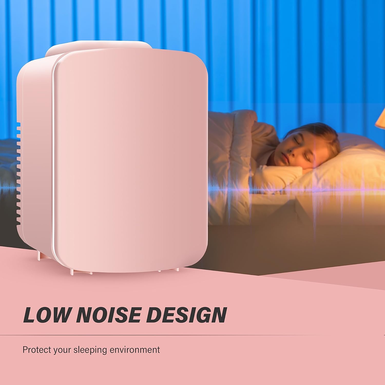 4L Mini Fridge 6 Can Portable Cooler & Warmer Compact Refrigerators For Food, Drinks, Skincare, Office Desk, Pink Pink Plastic