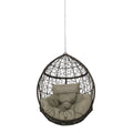 Castaic Hanging Chair With 8Ft Chain Khaki Brown Pe Rattan Iron