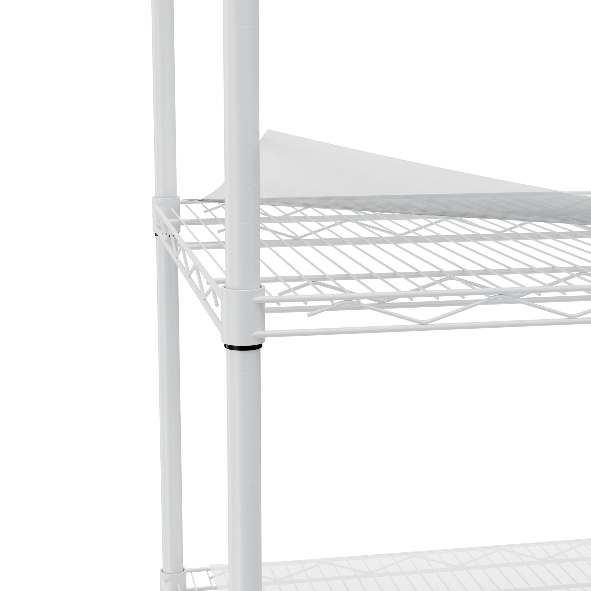 5 Tier Heavy Duty Adjustable Shelving And Racking, 300 Lbs. Per Wire Shelf, With Wheels And Shelf Liners, For Warehouses, Supermarkets, Kitchens, Etc. 59.45 "L 24.02 "W 71.65 "H,White White Steel