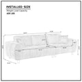 Convertible Sectional Sofa Couch, L Shaped Sofa With Fabric Couch,Modern Design Cream Style Marshmallow Sofa For Living Room And Office,White White Wood Fabric 3 Seat