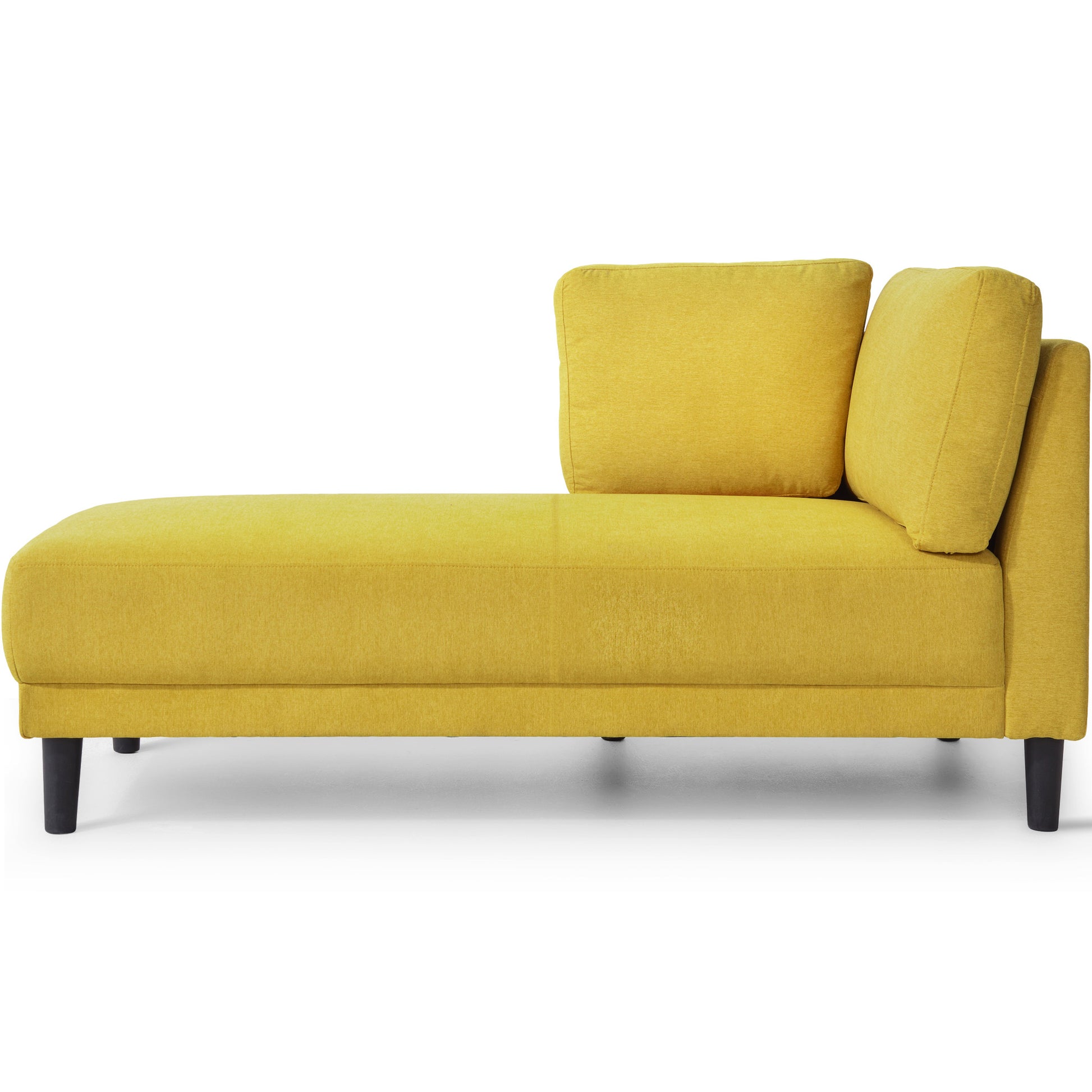 Video 65" Mid Century Modern Linen Fabric Corner Lounge Chair, Upholstered Indoor Chaise Lounge,Sleeper Sofa Bed,Leisure Sofa Recliner For Bedroom,Office,Small Living Room & Apartment,3 Colors Yellow Fabric Fabric